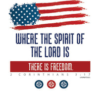 Load image into Gallery viewer, Faith-Based Independence Day T-Shirt | 2 Corinthians 3:17 Christian Freedom Shirt