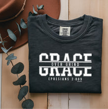 Load image into Gallery viewer, Grace Over Grind Christian T-Shirt – Faith Over Hustle Shirt for Believers, Scripture-Inspired Streetwear | Comfort Colors