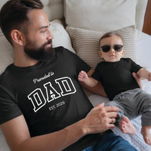 Load image into Gallery viewer, Promoted to Dad Est. 2026 T-Shirt – Christian Fatherhood Announcement Tee on Gildan
