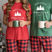 Load image into Gallery viewer, “Root of Jesse Christmas Tree Farm – Bloom of Heaven” Faith-Based Vintage Christian Tee | Bella+Canvas 3001