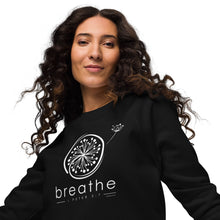 Load image into Gallery viewer, Breathe I Peter 5:7 - Unisex organic raglan sweatshirt
