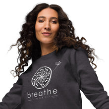 Load image into Gallery viewer, Breathe I Peter 5:7 - Unisex organic raglan sweatshirt