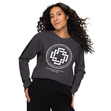 Load image into Gallery viewer, "Xristos anesti! Alithos anesti! Christ is risen! Truly, He is risen! Matthew 28:6" Unisex organic raglan sweatshirt