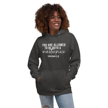 Load image into Gallery viewer, "You are allowed to be both a masterpiece (Ephesians 2:10) and a work in progress. (Philippians 1:6)" Heritage Unisex Hoodie