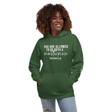 Load image into Gallery viewer, "You are allowed to be both a masterpiece (Ephesians 2:10) and a work in progress. (Philippians 1:6)" Heritage Unisex Hoodie
