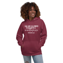 Load image into Gallery viewer, "You are allowed to be both a masterpiece (Ephesians 2:10) and a work in progress. (Philippians 1:6)" Heritage Unisex Hoodie