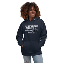 Load image into Gallery viewer, "You are allowed to be both a masterpiece (Ephesians 2:10) and a work in progress. (Philippians 1:6)" Heritage Unisex Hoodie
