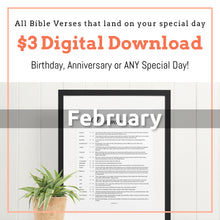 Load image into Gallery viewer, February Birthday Bible Verses Digital Download