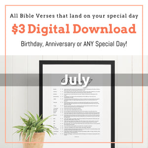 July Birthday Bible Verses Digital Download