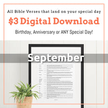 Load image into Gallery viewer, September Birthday Bible Verses Digital Download