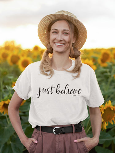 Just Believe, Believe Shirt, Believe Tshirt, Believe Tee Shirt, Women's Shirt, Bible Verse TShirt, travel tshirt, Christian tshirt
