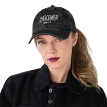 Load image into Gallery viewer, Overcomer 1 John 5:4-5 Embroidered Vintage Cotton Twill Cap
