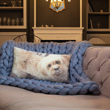 Load image into Gallery viewer, Snowy Cavachon Puppy Premium Pillow