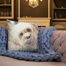 Load image into Gallery viewer, Snowy Cavachon Puppy Premium Pillow