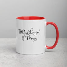 Load image into Gallery viewer, Totally Blessed Hot Mess Mug with Color Inside