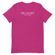 Load image into Gallery viewer, She Laughs Proverbs 31:25 Short-Sleeve Unisex T-Shirt