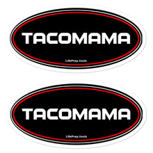 Load image into Gallery viewer, Tacomama Stickers - Two Black Stickers - Bubble-free stickers