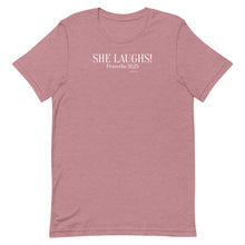 Load image into Gallery viewer, She Laughs Proverbs 31:25 Short-Sleeve Unisex T-Shirt