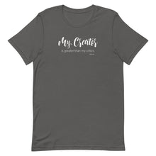 Load image into Gallery viewer, My Creator Is Greater Than My Critics Short-Sleeve Unisex T-Shirt
