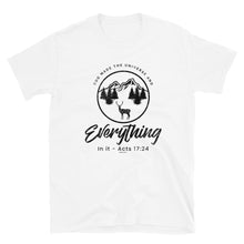 Load image into Gallery viewer, God made the universe and everything in it, Buck with mountains and trees design