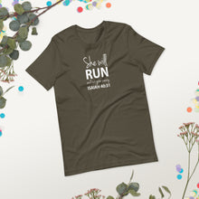 Load image into Gallery viewer, "She will run and not grow weary. Isaiah 40:31" Short-sleeve unisex t-shirt