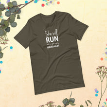 Load image into Gallery viewer, "She will run and not grow weary. Isaiah 40:31" Short-sleeve unisex t-shirt