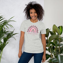 Load image into Gallery viewer, "Strong & Steadfast - 1 Peter 5:10" Breast Cancer Bella + Canvas Short-sleeve unisex t-shirt