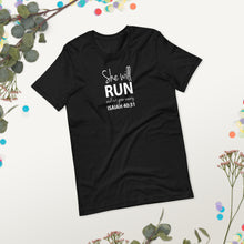 Load image into Gallery viewer, "She will run and not grow weary. Isaiah 40:31" Short-sleeve unisex t-shirt