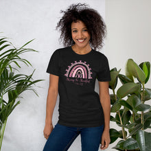 Load image into Gallery viewer, "Strong & Steadfast - 1 Peter 5:10" Breast Cancer Bella + Canvas Short-sleeve unisex t-shirt