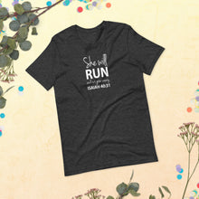 Load image into Gallery viewer, "She will run and not grow weary. Isaiah 40:31" Short-sleeve unisex t-shirt