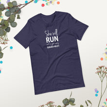 Load image into Gallery viewer, "She will run and not grow weary. Isaiah 40:31" Short-sleeve unisex t-shirt