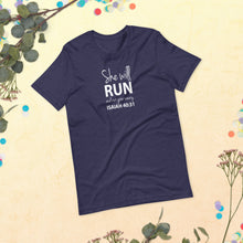 Load image into Gallery viewer, "She will run and not grow weary. Isaiah 40:31" Short-sleeve unisex t-shirt