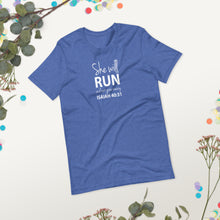 Load image into Gallery viewer, "She will run and not grow weary. Isaiah 40:31" Short-sleeve unisex t-shirt