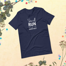 Load image into Gallery viewer, "She will run and not grow weary. Isaiah 40:31" Short-sleeve unisex t-shirt