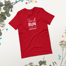 Load image into Gallery viewer, "She will run and not grow weary. Isaiah 40:31" Short-sleeve unisex t-shirt
