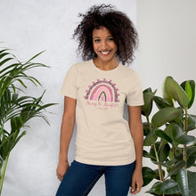 Load image into Gallery viewer, "Strong & Steadfast - 1 Peter 5:10" Breast Cancer Bella + Canvas Short-sleeve unisex t-shirt
