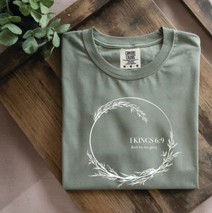 Built for His Glory | 1 Kings 6:9 Faith-Based Comfort Colors T-Shirt