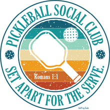 Load image into Gallery viewer, Pickleball Social Club – Set Apart for the Serve (Romans 1:1) | Christian Sports Bella Unisex Tee
