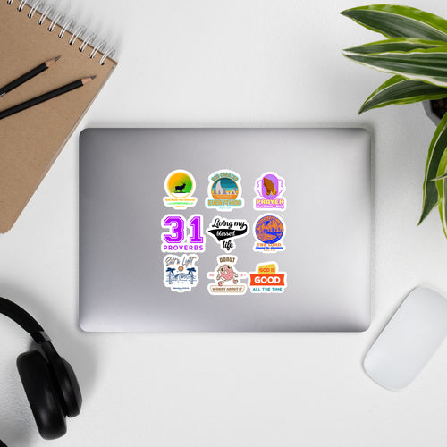 Christian Stickers, first communion favors, Cell Phone Stickers, Fun Stickers, Christian laptop stickers, Christian Themed Gifts, Christian Sticker Pack, Fun Christian Themed Stickers! - Qty: 9 Stickers on a 5.5