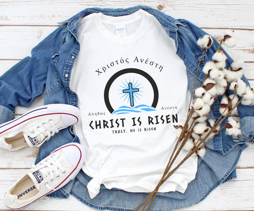 Christos Anesti, Christ is Risen, Greek tshirt, Greek shirt, Greek Easter, He is Risen Shirt, He is Risen, Faith Shirt, Bible verse shirt