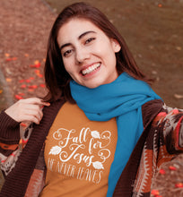 Load image into Gallery viewer, Fall for Jesus. He never leaves. Short-Sleeve Unisex T-Shirt
