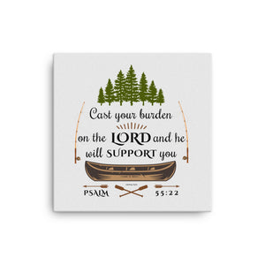 Psalm 55 22, Bible Verse Canvas, Cabin wall decor, Bible verse wall art, Scripture Signs, Scripture wall art, Bible Verse Sign, Christian Wall