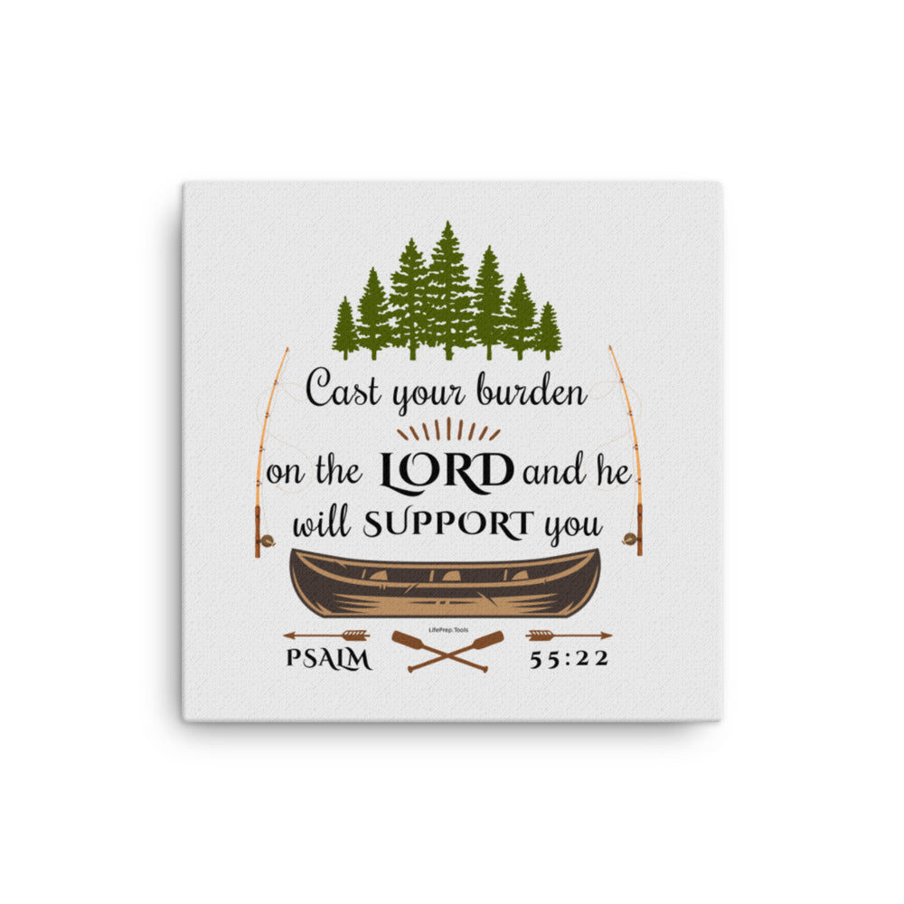 Psalm 55 22, Bible Verse Canvas, Cabin wall decor, Bible verse wall art, Scripture Signs, Scripture wall art, Bible Verse Sign, Christian Wall