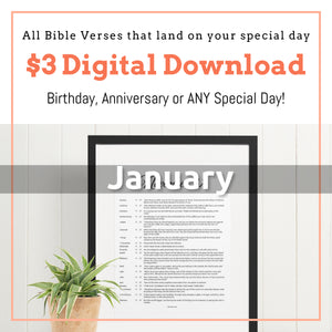 January Birthday Bible Verses Digital Download