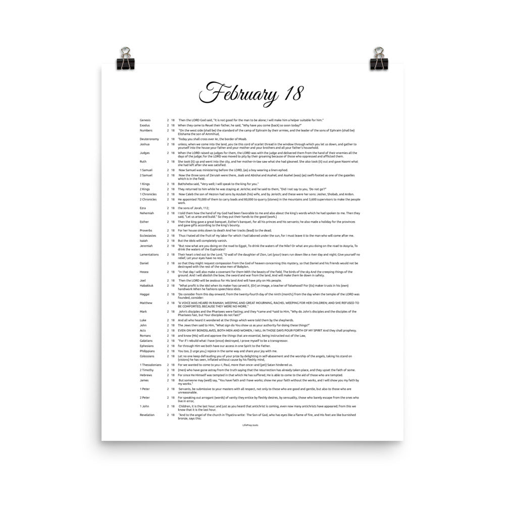 February 18 - unframed - All Bible Books, Chapters and Verses for 2:18