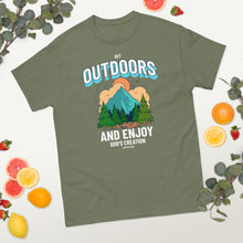Load image into Gallery viewer, Outdoors Shirt, Mountain tshirt, Camping Shirt, Camping T-Shirt, Hunting Shirt, Nature Shirt,  Hiking Shirt, Christian camp shirt, Mountain adventure, God shirt
