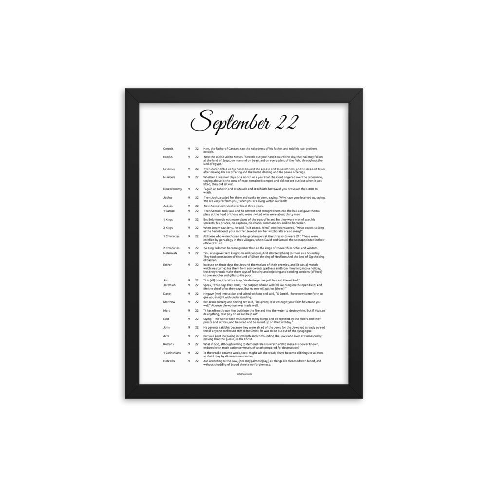 September 22 - All Bible Books, Chapters and Verses for 9:22