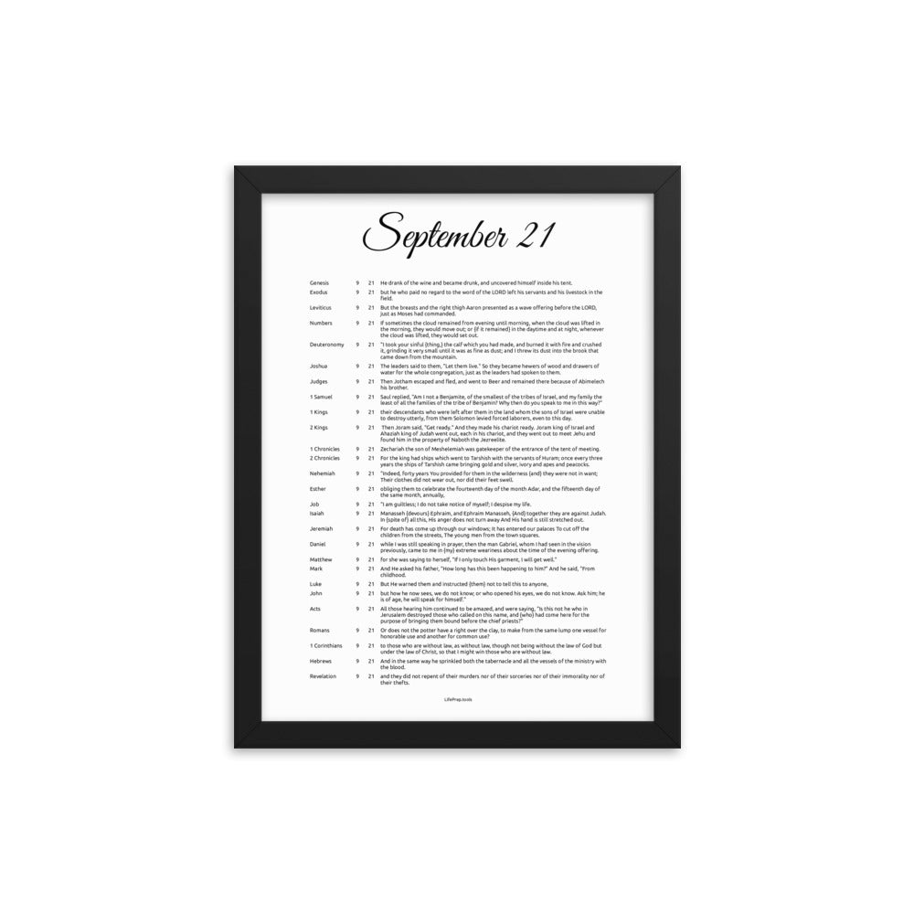 September 21 - All Bible Books, Chapters and Verses for 9:21