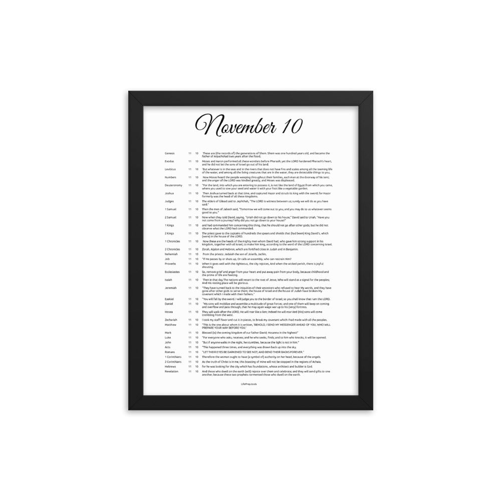 November 10 - All Bible Books, Chapters and Verses for 11:10