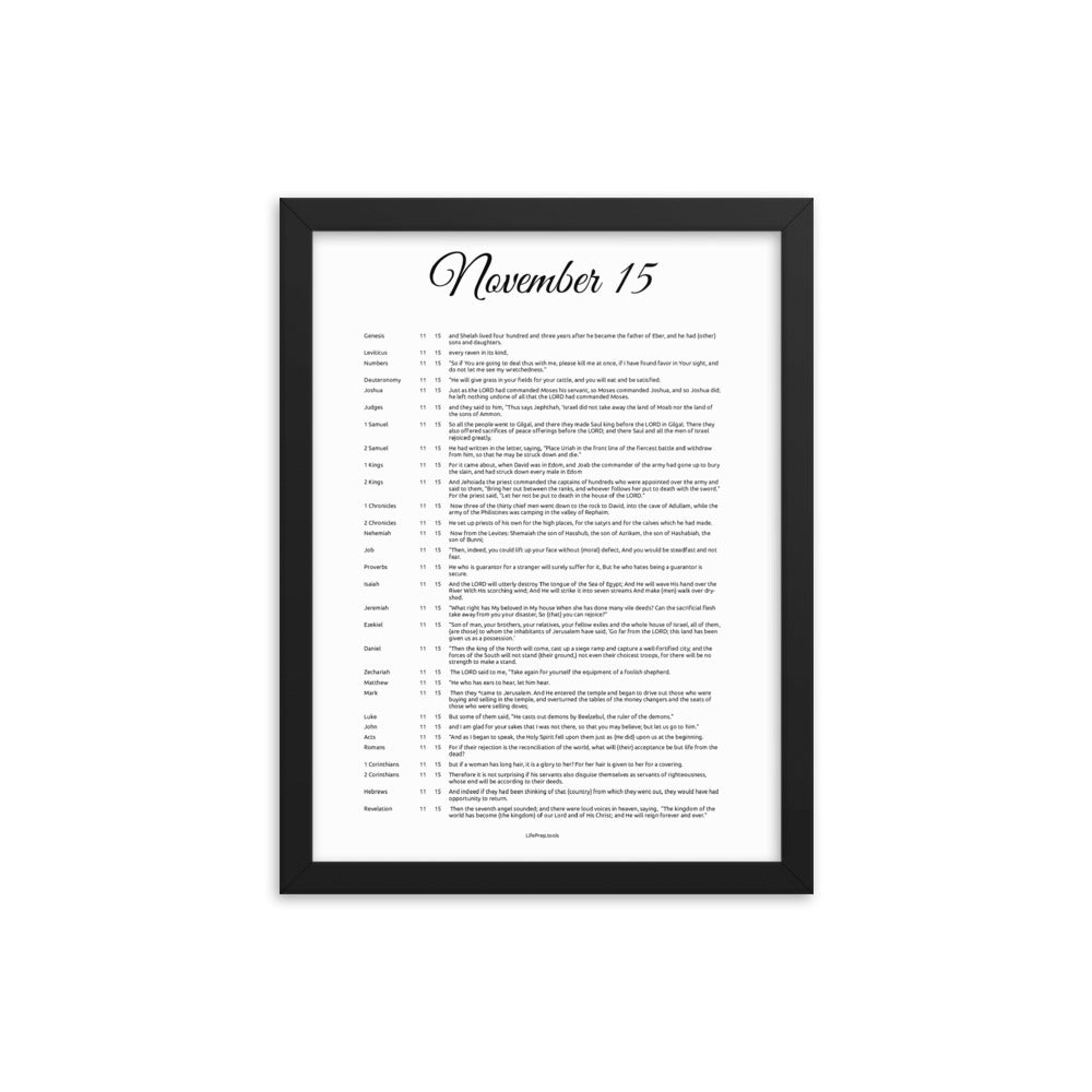 November 15 - All Bible Books, Chapters and Verses for 11:15